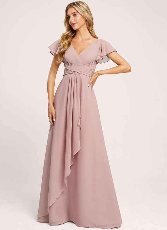 Robe Cérémonie Longue Volants Rose - gallery 3