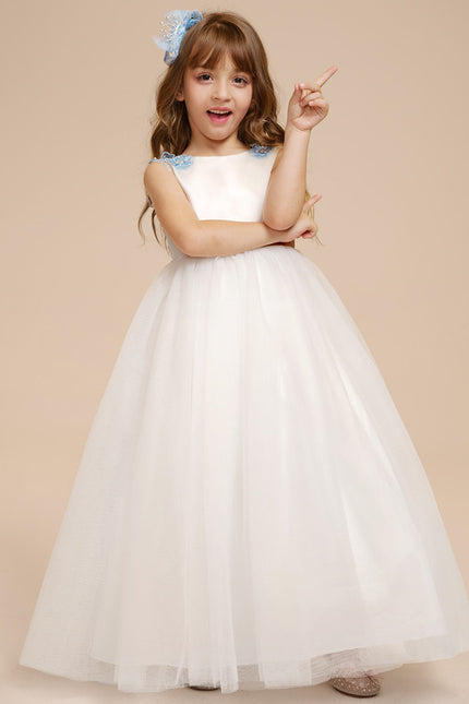 Robe Cérémonie Fille Tulle Bleu - gallery 9