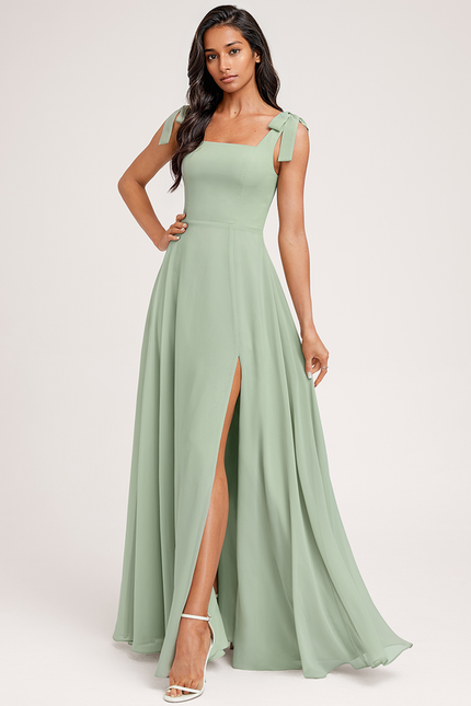 Robe Cérémonie Mousseline Verte