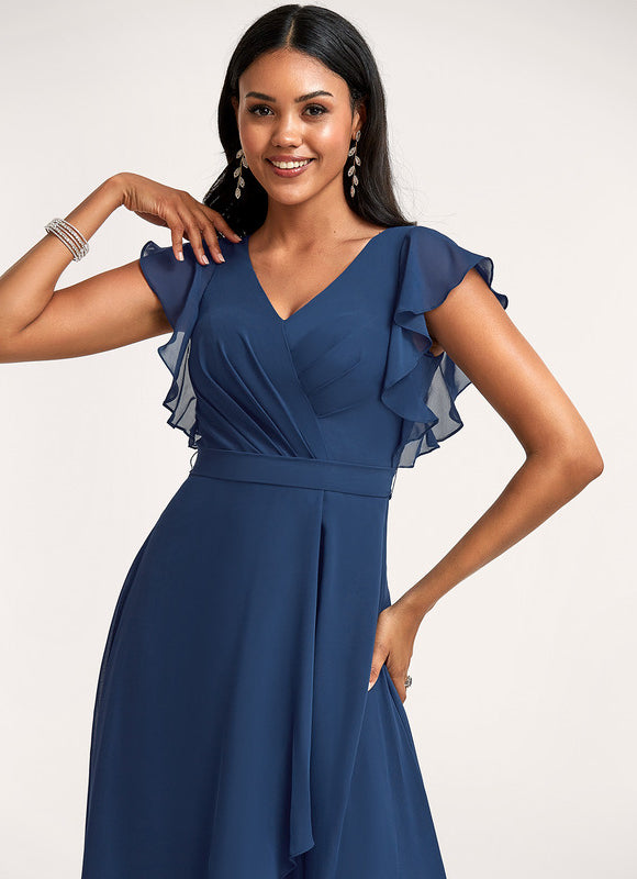 Robe Cérémonie Fluide Marine Élégante - gallery 1
