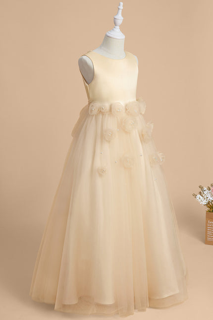 Robe Cérémonie Tulle Florale Ivoire - gallery 1