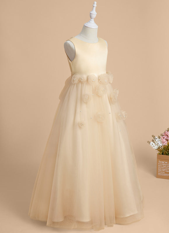 Robe Cérémonie Tulle Florale Ivoire - gallery 1