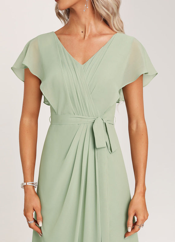 Robe Cérémonie Longue Volants Rose - gallery 1