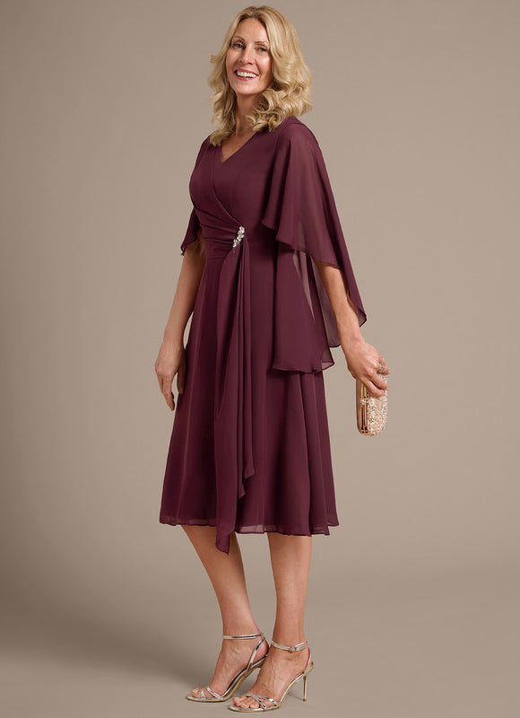 Robe Cérémonie Prune Fluide - gallery 4