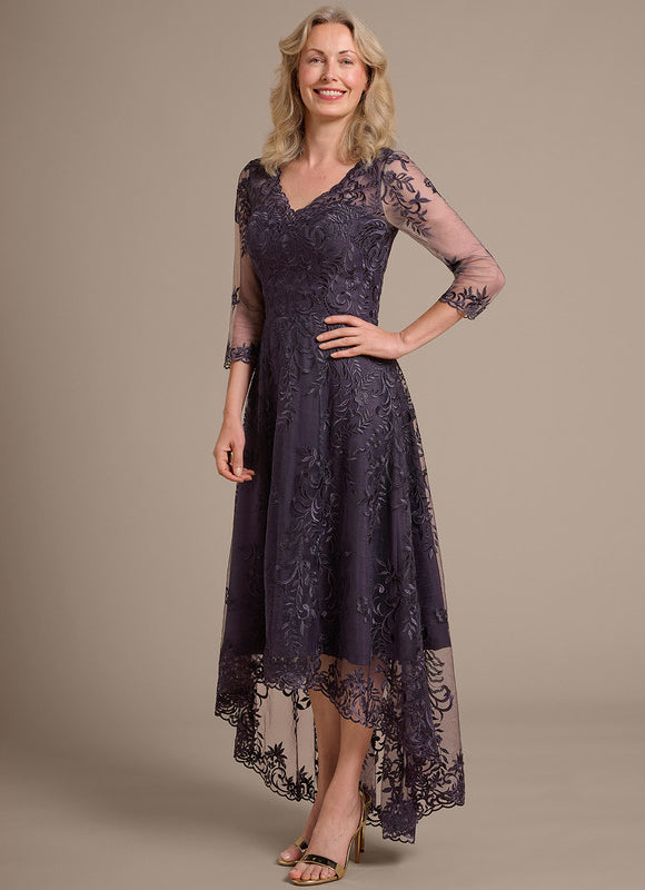 Robe Cérémonie Dentelle Violette - gallery 4