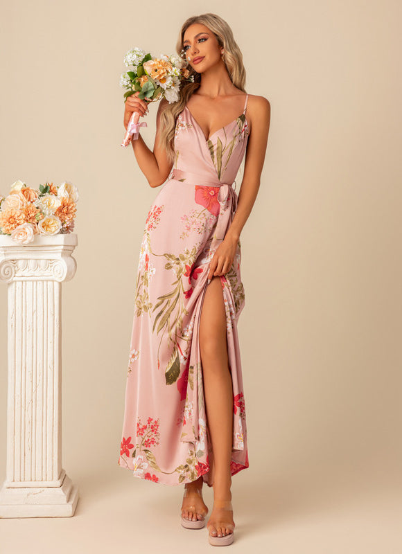 Robe Cérémonie Longue Florale Satinée - gallery 4
