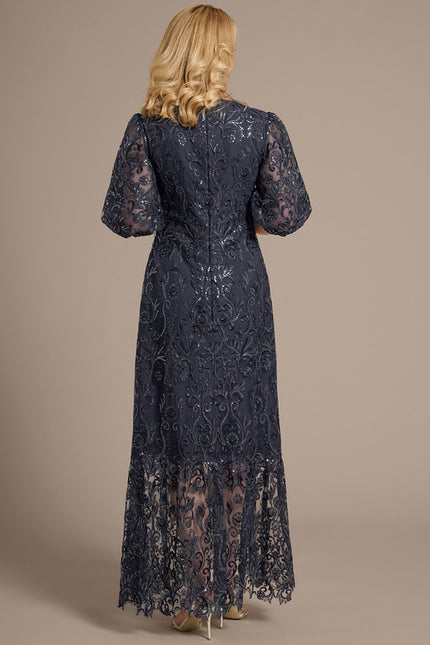 Robe Cérémonie Dentelle Gris Perle - gallery 6