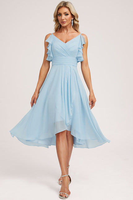 Robe Cérémonie Fluide Marine Élégante