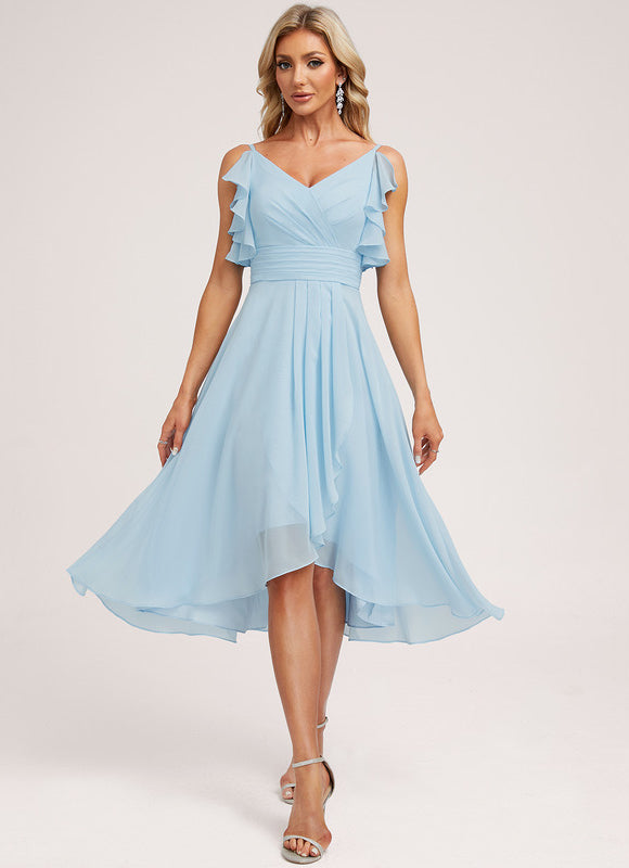 Robe Cérémonie Fluide Marine Élégante