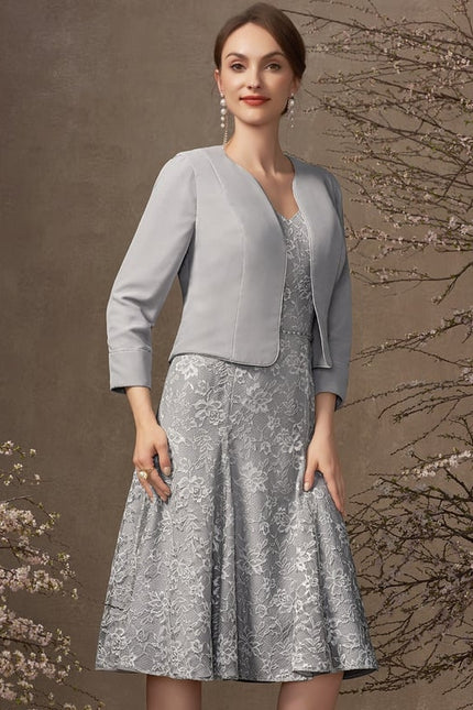 Robe Cérémonie Grise Dentelle - gallery 3