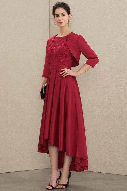 Robe Cérémonie Rouge Satiné Élégant - gallery 5