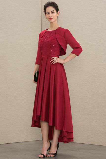 Robe Cérémonie Rouge Satiné Élégant - gallery 5