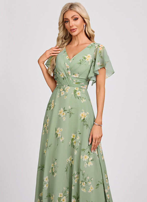 Robe Cérémonie Longue Volants Rose - gallery 4