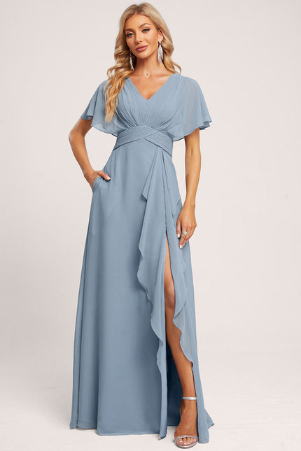 Robe Cérémonie Longue Volants Rose - gallery 4