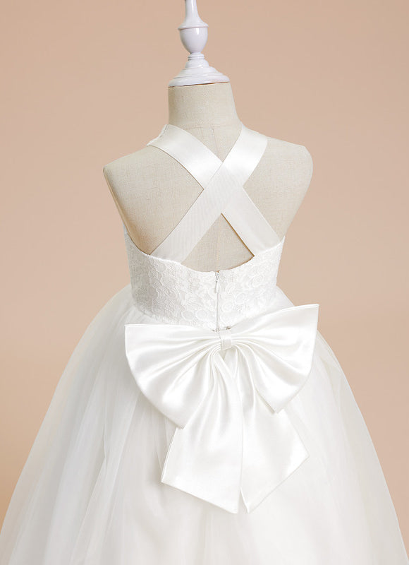 Robe Cérémonie Nœud Tulle Éclat - gallery 1