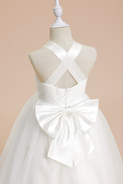 Robe Cérémonie Nœud Tulle Éclat - gallery 1
