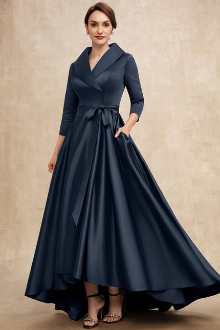 Robe Cérémonie Chic Asymétrique Satiné