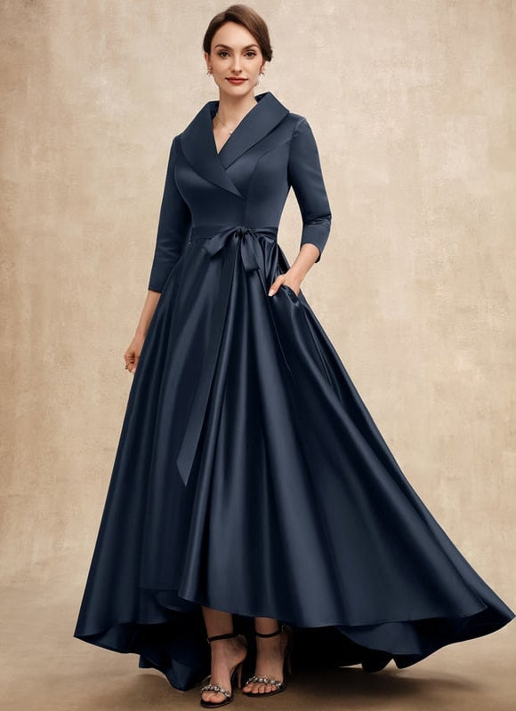 Robe Cérémonie Chic Asymétrique Satiné
