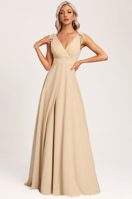 Robe Cérémonie Mousseline Beige