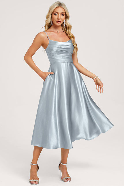 Robe Cérémonie Satinée Ciel