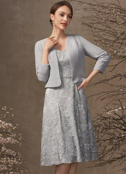 Robe Cérémonie Grise Dentelle