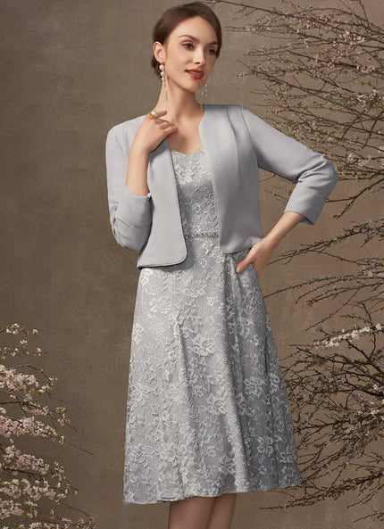 Robe Cérémonie Grise Dentelle