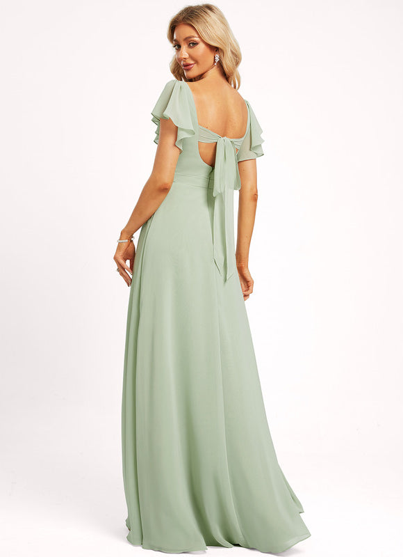 Robe Cérémonie Longue Volants Rose - gallery 4