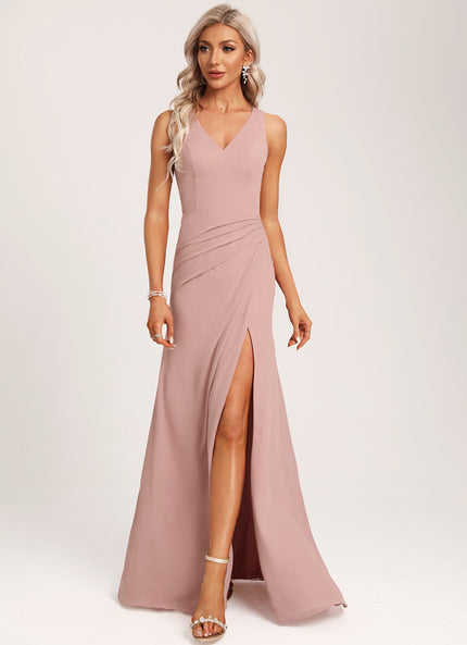 Robe Cérémonie Longue Volants Rose