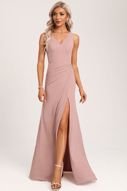 Robe Cérémonie Longue Volants Rose
