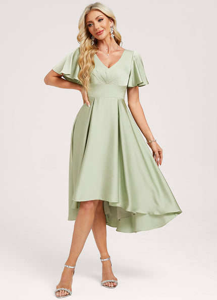 Robe Cérémonie Veste Asymétrique Satinée