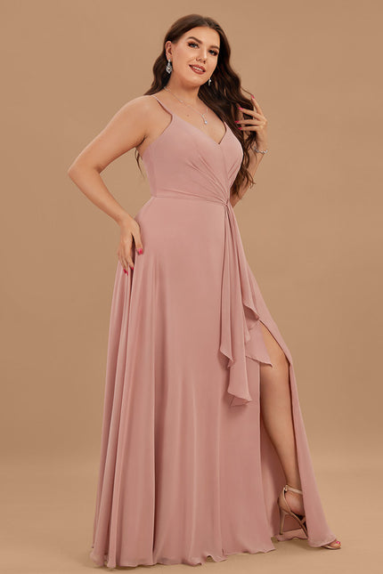 Robe Cérémonie Longue Volants Rose - gallery 4