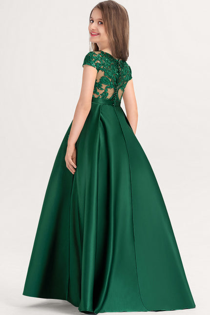 Robe Cérémonie Satin Vert - gallery 2