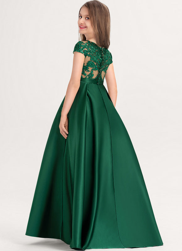Robe Cérémonie Satin Vert - gallery 2