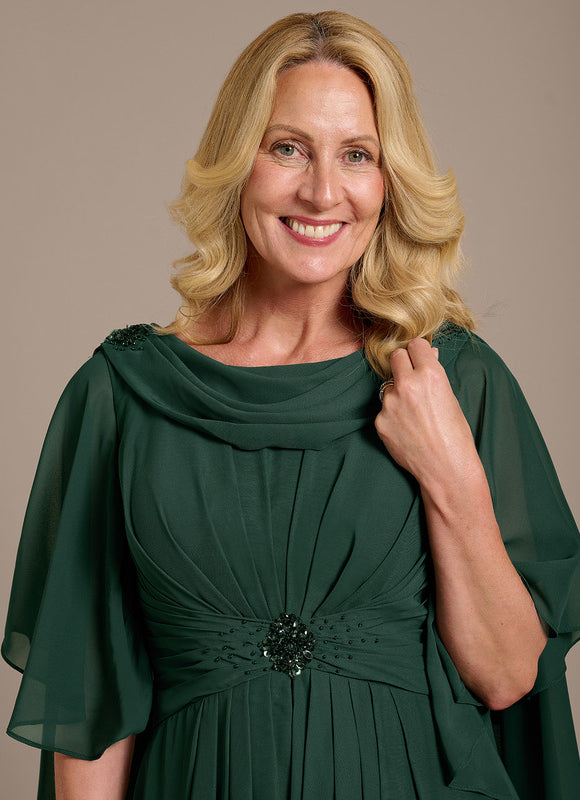 Robe Cérémonie Mousseline Émeraude - gallery 1