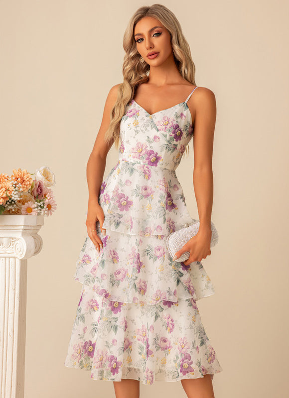 Robe Cérémonie Fleurie Fluide