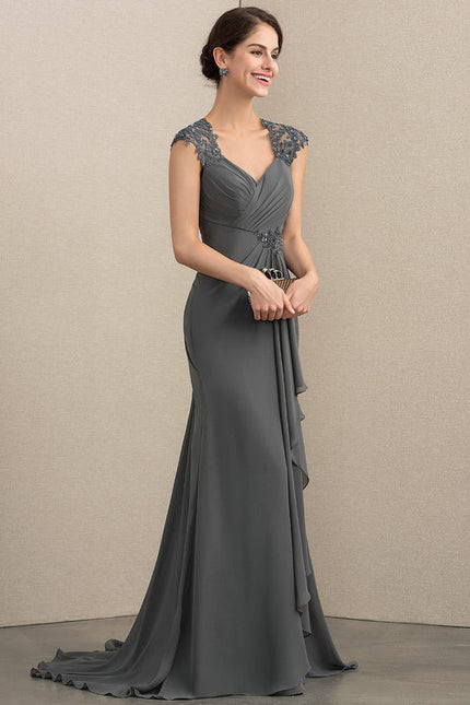 Robe Cérémonie Élégance Grise Satinée - gallery 2