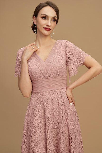 Robe Cérémonie Dentelle Rose Poudré - gallery 6