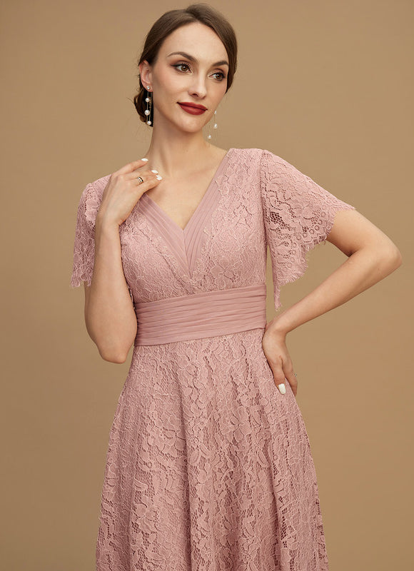 Robe Cérémonie Dentelle Rose Poudré - gallery 6