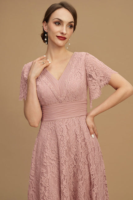 Robe Cérémonie Dentelle Rose Poudré - gallery 6