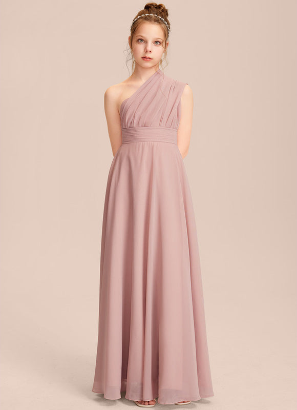 Robe Cérémonie Mousseline Rose Poudré - gallery 7