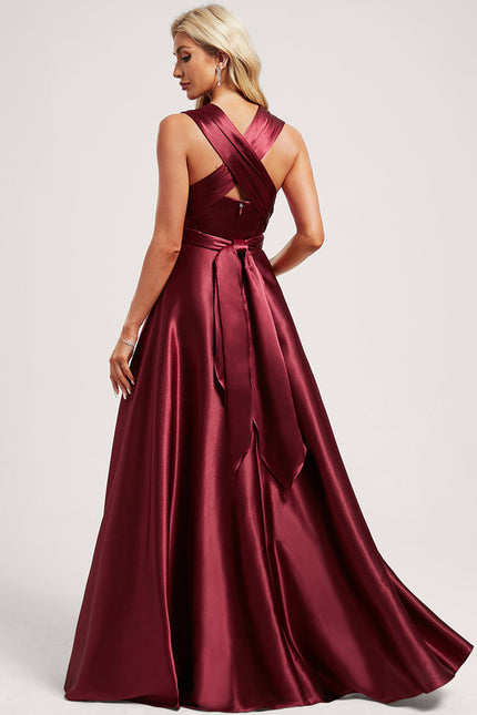 Robe Cérémonie Satinée Rubis - gallery 9