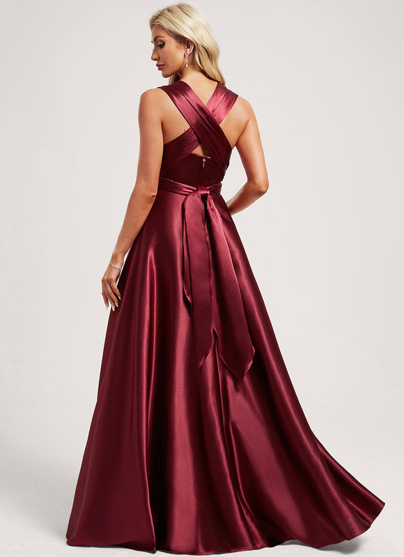 Robe Cérémonie Satinée Rubis - gallery 9