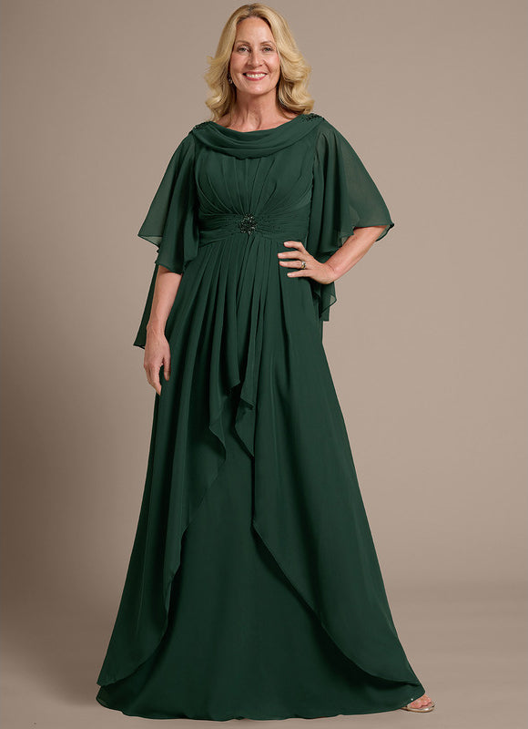 Robe Cérémonie Mousseline Émeraude