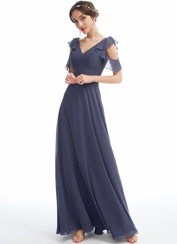 Robe Cérémonie Longue Volants Rose