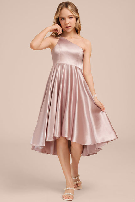 Robe Cérémonie Satin Rose Élégante - gallery 2