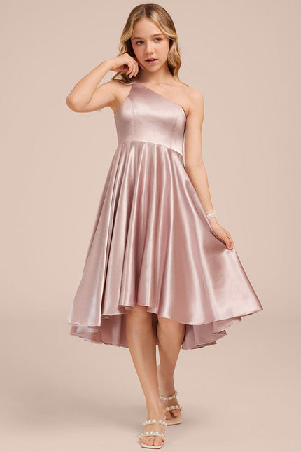 Robe Cérémonie Satin Rose Élégante - gallery 2