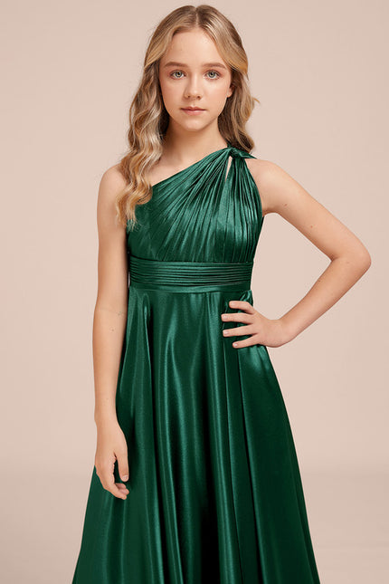 Robe Cérémonie Satin Bordeaux Élégante - gallery 1