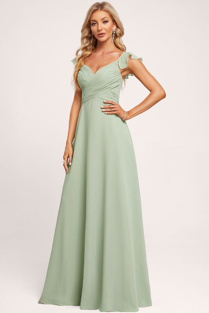 Robe Cérémonie Longue Volants Rose