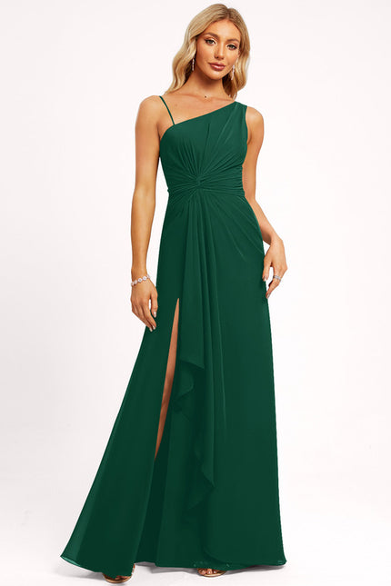 Robe Cérémonie Élégance Asymétrique Vert - gallery 1