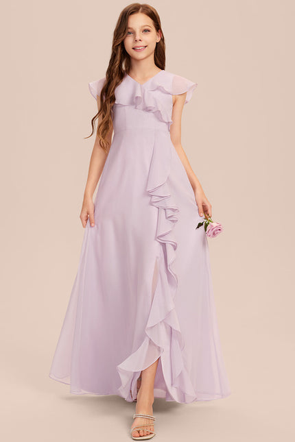 Robe Cérémonie Mousseline Bleu Pastel - gallery 7